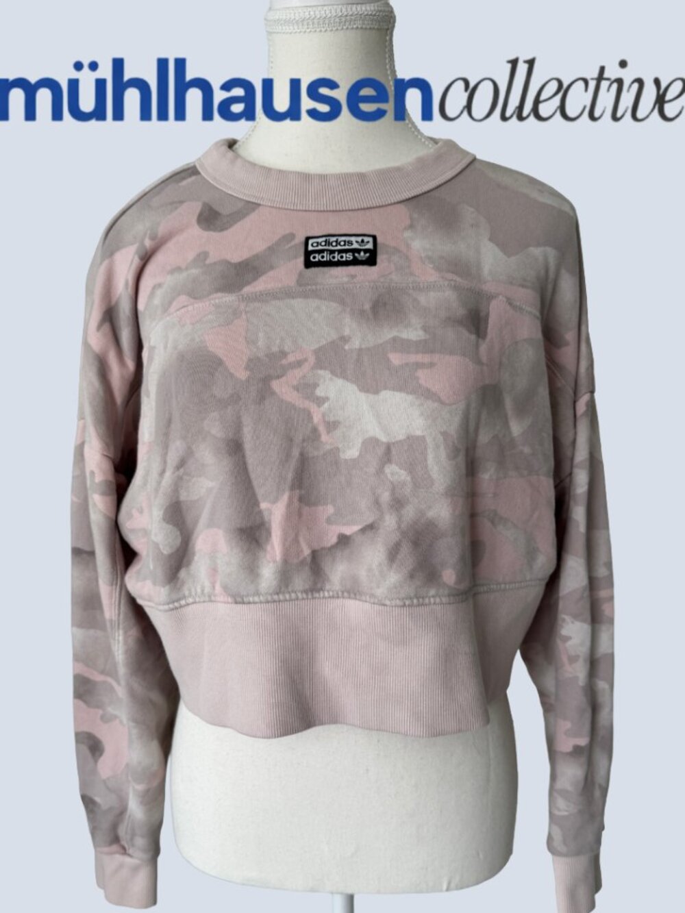adidas Pink Camo Cropped Sweatshirt
